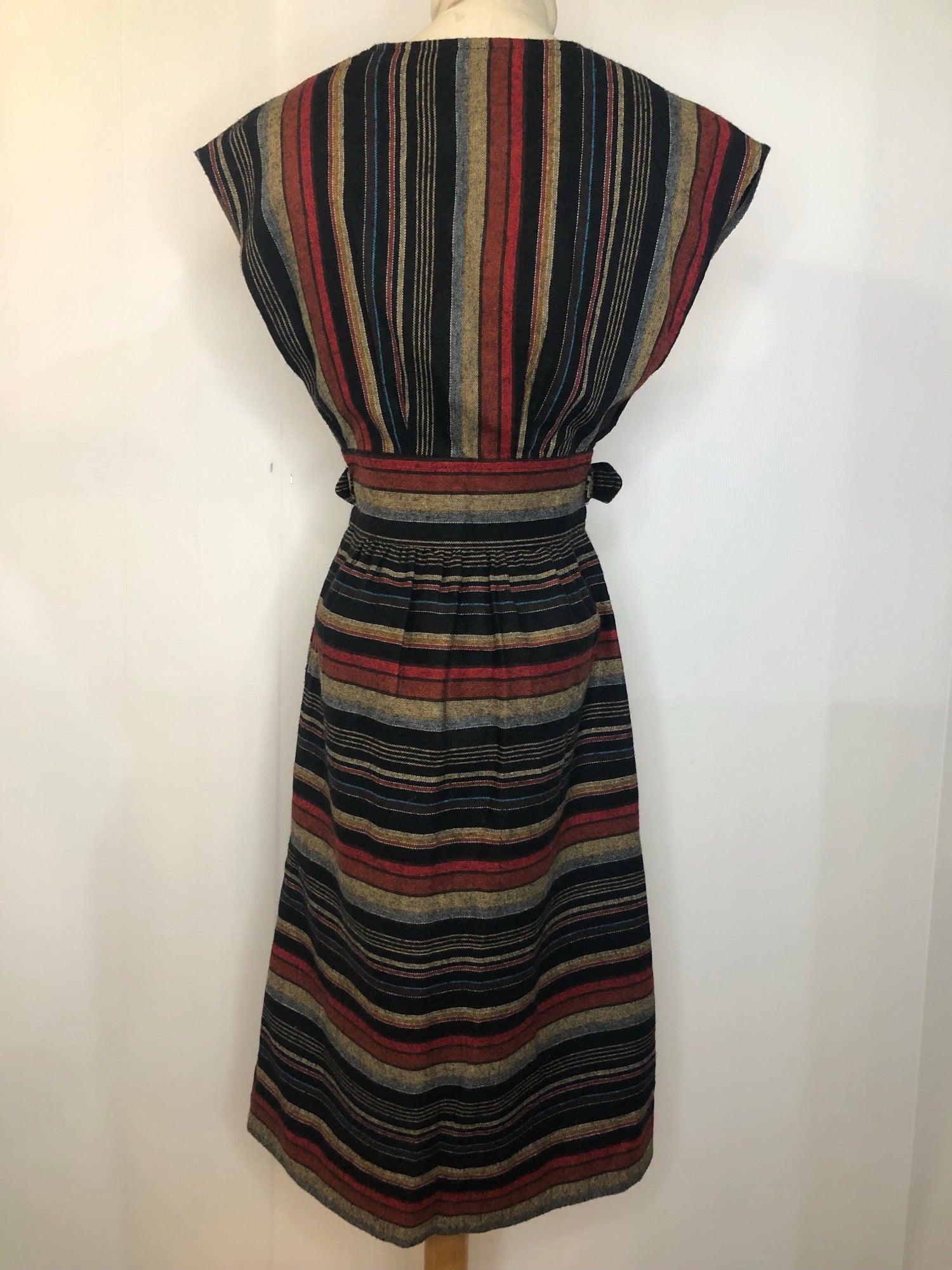 Vintage 1970s Stripe Wrap Dress by Wallis - Size UK 8 - Urban Village -  Vintage Clothing Womens – UrbanVillageVintage